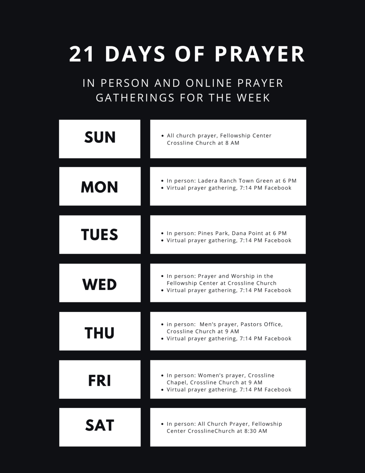 21 Days of Prayer Crossline Church